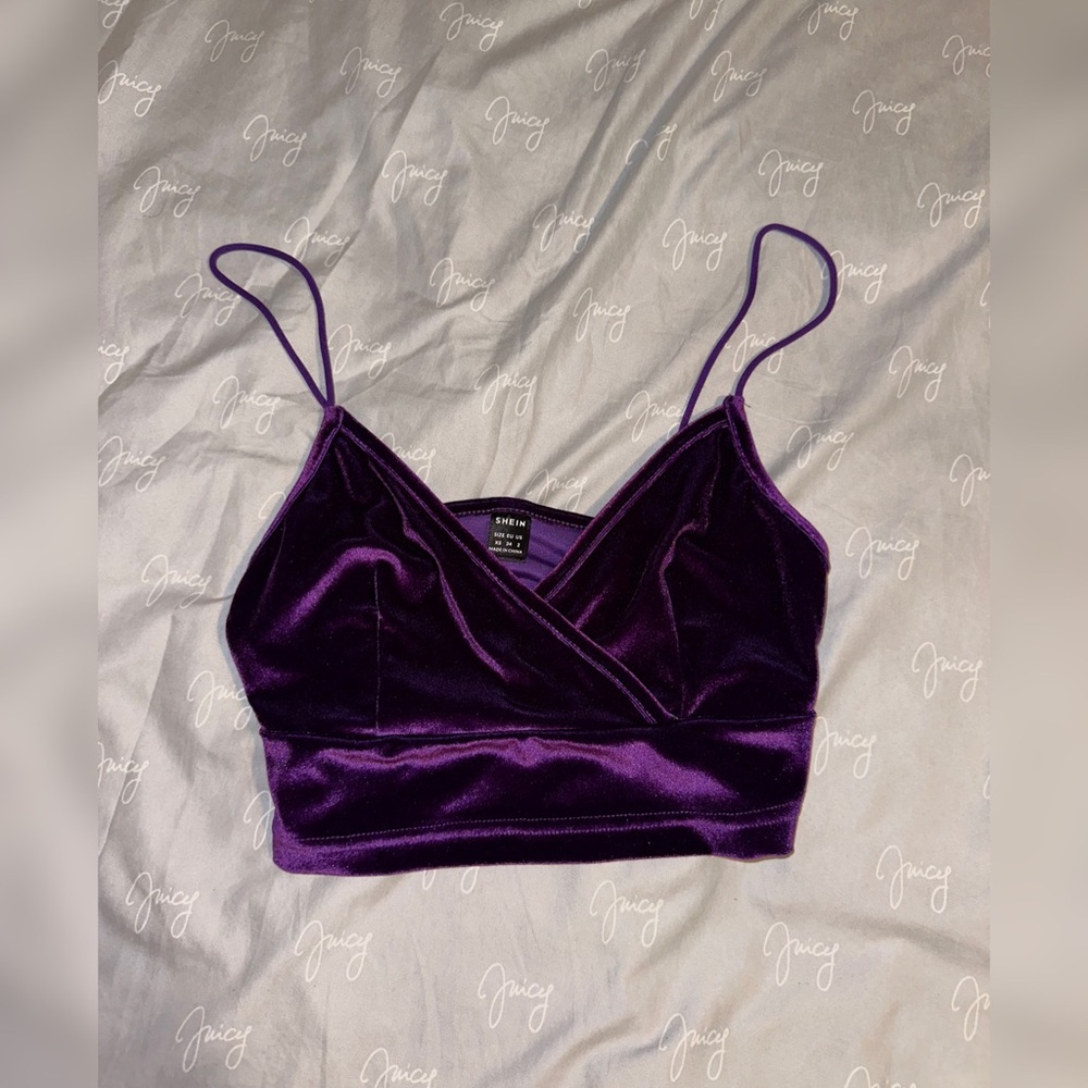 Velvet shein crop top